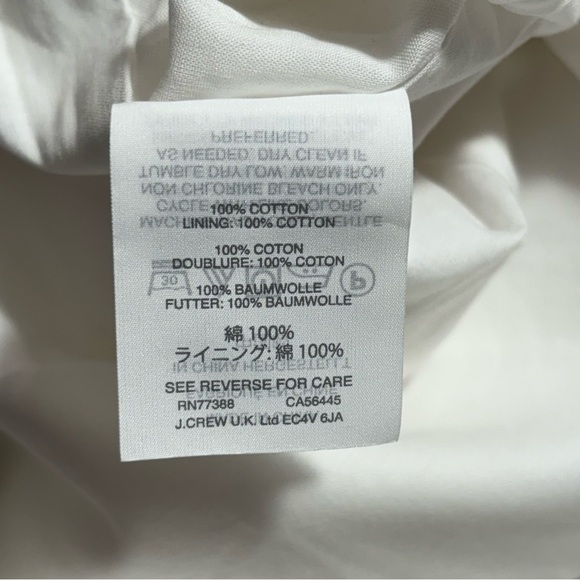New With Tag J. Crew White Tie Waist Cotton Poplin Shorts Size 4 - Picture 10 of 11